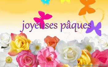 Gif animé joyeuses Pâques papillons